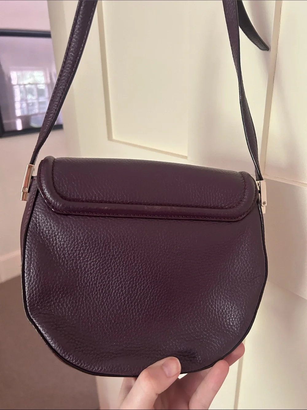 Kate Spade purple Leather Crossbody Saddle Bag